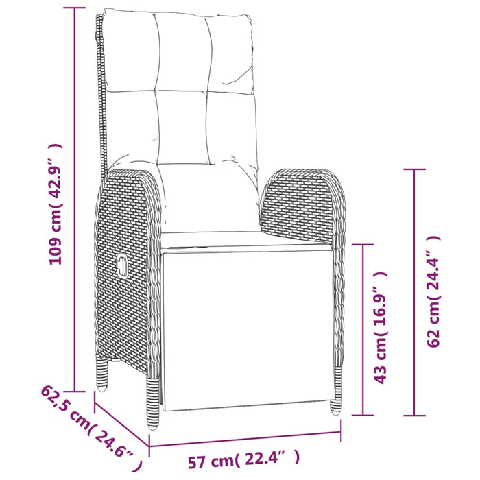 Set mobilier de grădină cu perne, 5 piese, negru, poliratan - WALTI WALTI