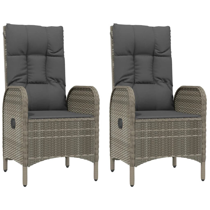Set mobilier de grădină cu perne, 3 piese, negru/gri, poliratan - WALTI WALTI