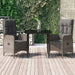 Set mobilier de grădină cu perne, 3 piese, negru/gri, poliratan - WALTI WALTI