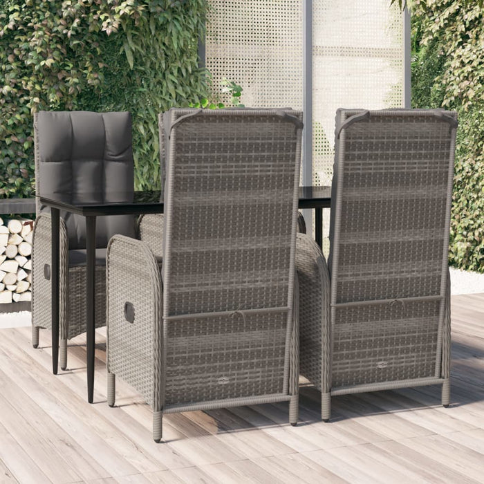 Set mobilier grădină cu perne, 5 piese, negru și gri, poliratan - WALTI WALTI