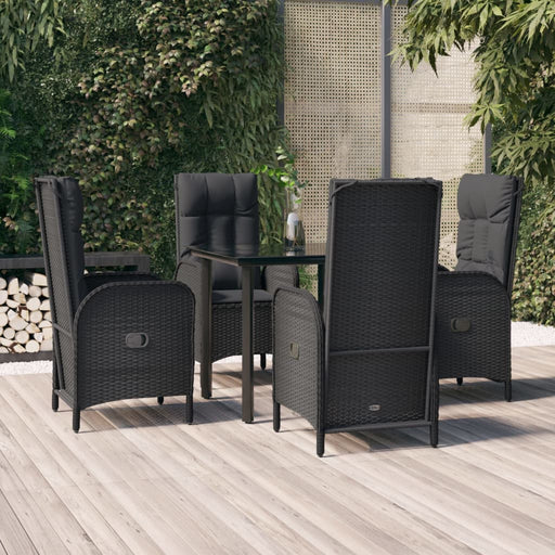 Set mobilier de grădină cu perne, 5 piese, negru, poliratan - WALTI WALTI