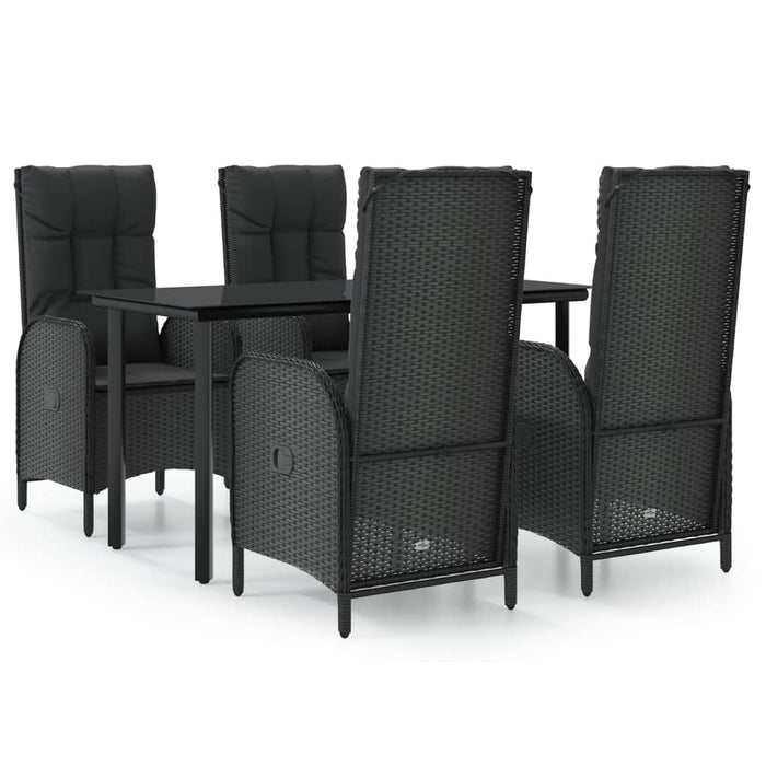 Set mobilier de grădină cu perne, 5 piese, negru, poliratan - WALTI WALTI