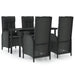 Set mobilier de grădină cu perne, 5 piese, negru, poliratan - WALTI WALTI
