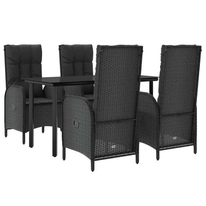 Set mobilier de grădină cu perne, 5 piese, negru, poliratan - WALTI WALTI