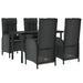 Set mobilier de grădină cu perne, 5 piese, negru, poliratan - WALTI WALTI