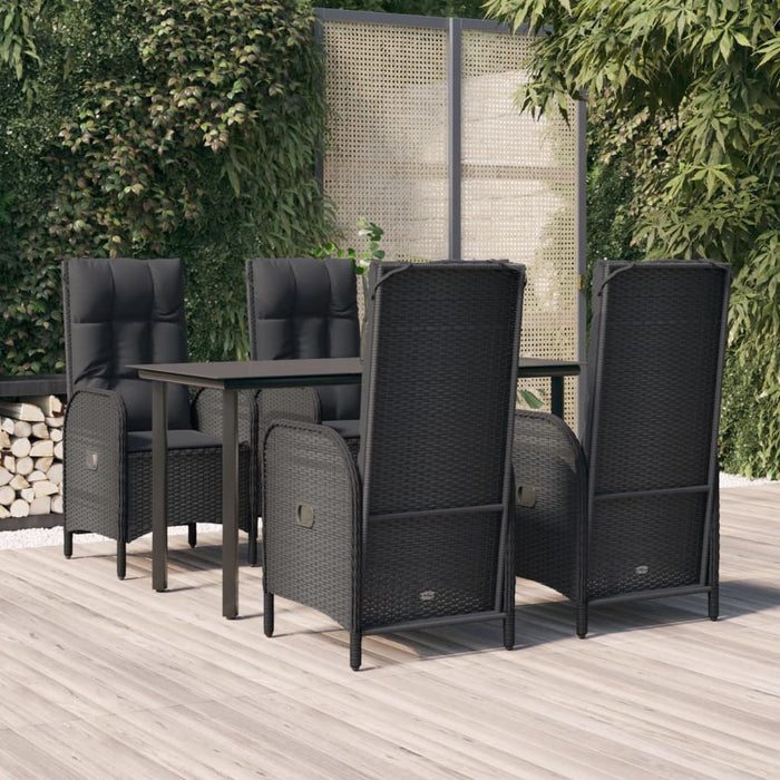 Set mobilier de grădină cu perne, 5 piese, negru, poliratan - WALTI WALTI