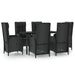 Set mobilier de grădină cu perne, 7 piese, negru, poliratan - WALTI WALTI