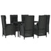 Set mobilier de grădină cu perne, 7 piese, negru, poliratan - WALTI WALTI