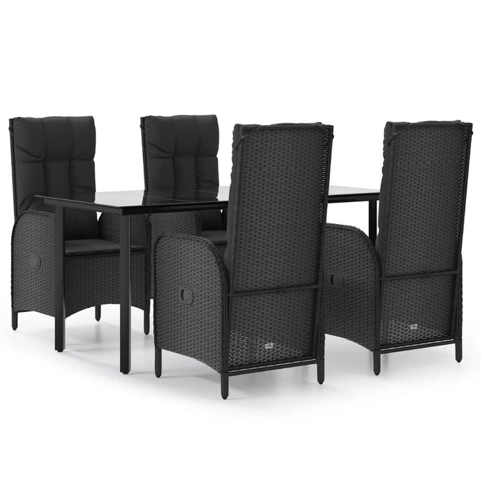 Set mobilier de grădină cu perne, 5 piese, negru, poliratan - WALTI WALTI