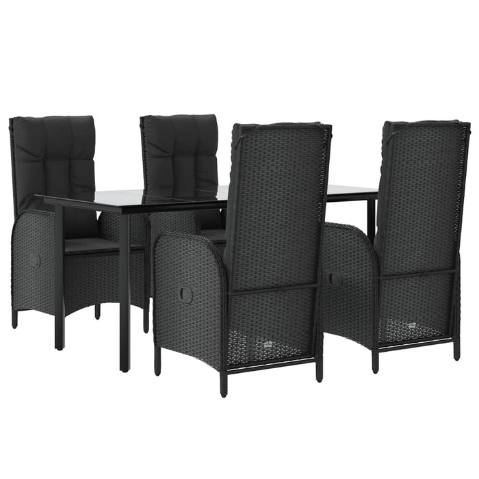 Set mobilier de grădină cu perne, 5 piese, negru, poliratan - WALTI WALTI
