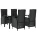 Set mobilier de grădină cu perne, 5 piese, negru, poliratan - WALTI WALTI