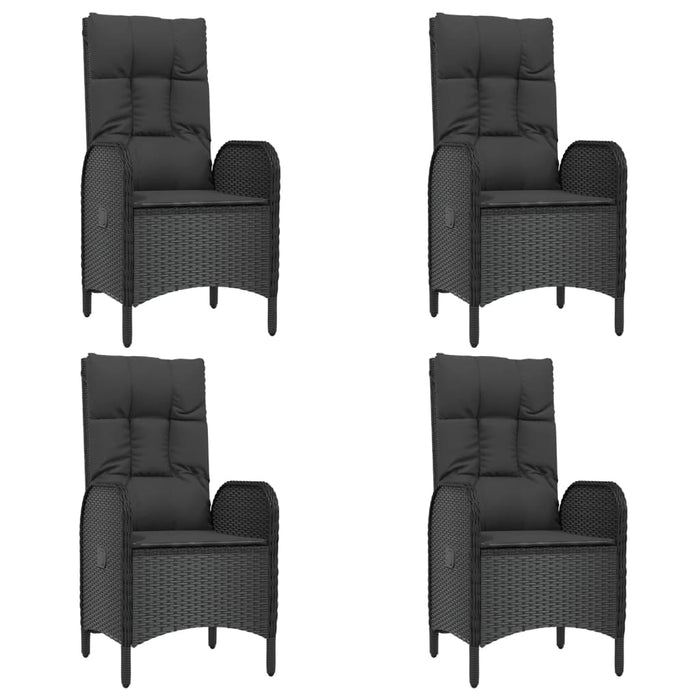 Set mobilier de grădină cu perne, 5 piese, negru, poliratan - WALTI WALTI