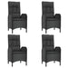Set mobilier de grădină cu perne, 5 piese, negru, poliratan - WALTI WALTI