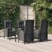 Set mobilier de grădină cu perne, 5 piese, negru, poliratan - WALTI WALTI