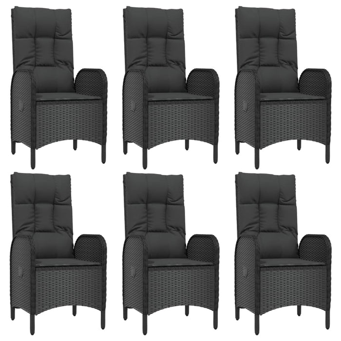 Set mobilier de grădină cu perne, 7 piese, negru, poliratan - WALTI WALTI