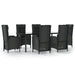 Set mobilier de grădină cu perne, 7 piese, negru, poliratan - WALTI WALTI