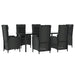 Set mobilier de grădină cu perne, 7 piese, negru, poliratan - WALTI WALTI