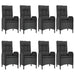 Set mobilier de grădină cu perne, 9 piese, negru, poliratan - WALTI WALTI