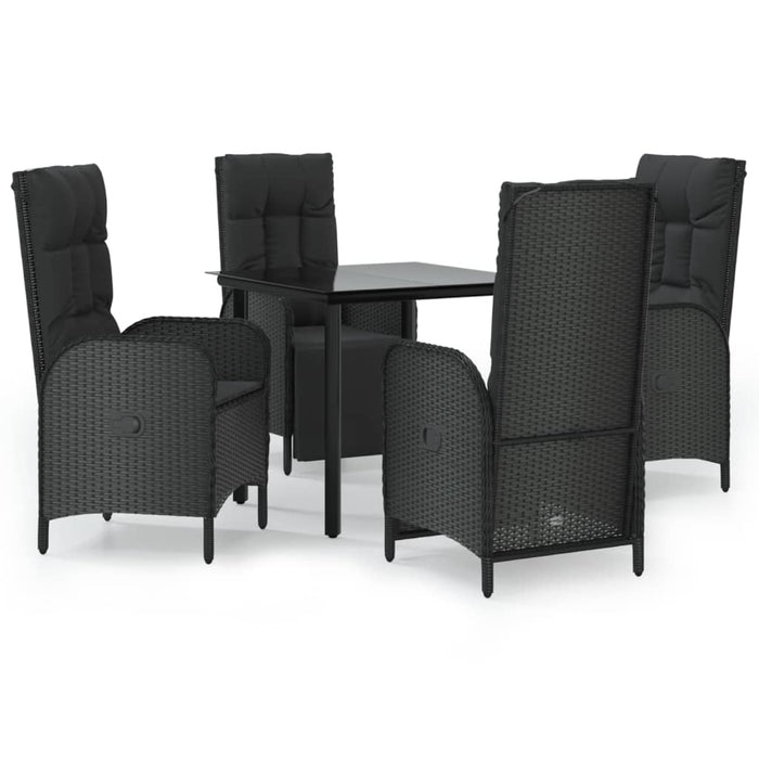 Set mobilier de grădină cu perne, 5 piese, negru, poliratan - WALTI WALTI