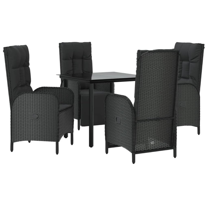 Set mobilier de grădină cu perne, 5 piese, negru, poliratan - WALTI WALTI