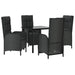 Set mobilier de grădină cu perne, 5 piese, negru, poliratan - WALTI WALTI