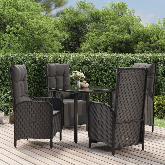 Set mobilier de grădină cu perne, 5 piese, negru, poliratan - WALTI WALTI