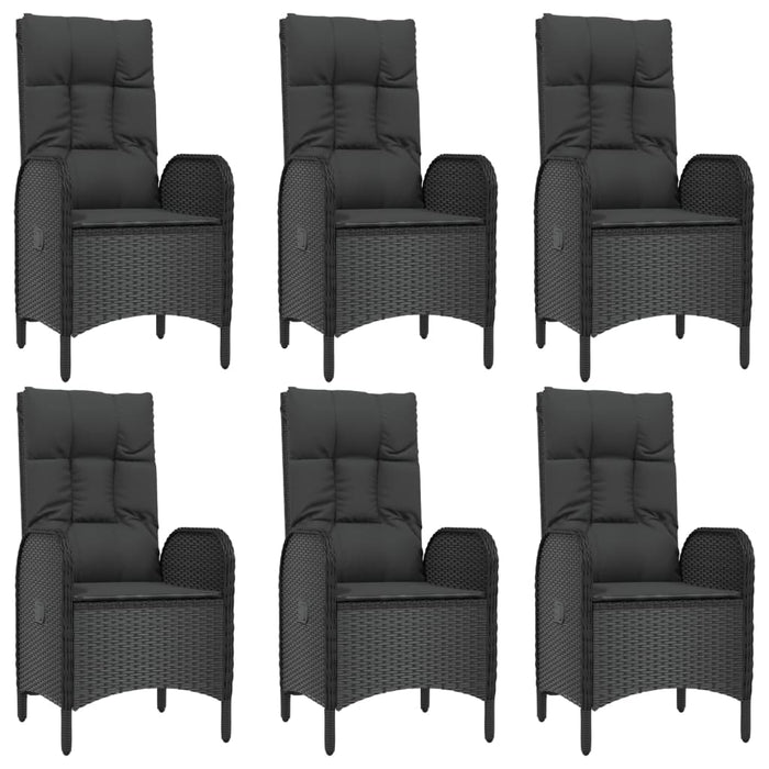 Set mobilier de grădină cu perne, 9 piese, negru, poliratan - WALTI WALTI