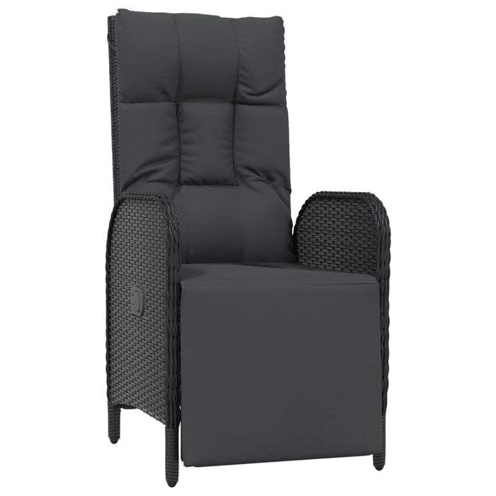 Set mobilier de grădină cu perne, 9 piese, negru, poliratan - WALTI WALTI