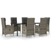 Set mobilier de grădină cu perne, 7 piese, negru/gri, poliratan - WALTI WALTI