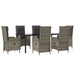 Set mobilier de grădină cu perne, 7 piese, negru/gri, poliratan - WALTI WALTI