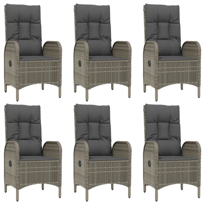 Set mobilier de grădină cu perne, 9 piese, negru/gri, poliratan WALTI