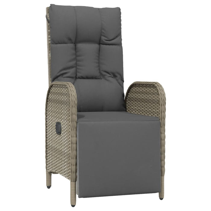 Set mobilier de grădină cu perne, 9 piese, negru/gri, poliratan WALTI