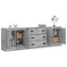 Servante, 3 piese, gri beton, lemn prelucrat - WALTI WALTI