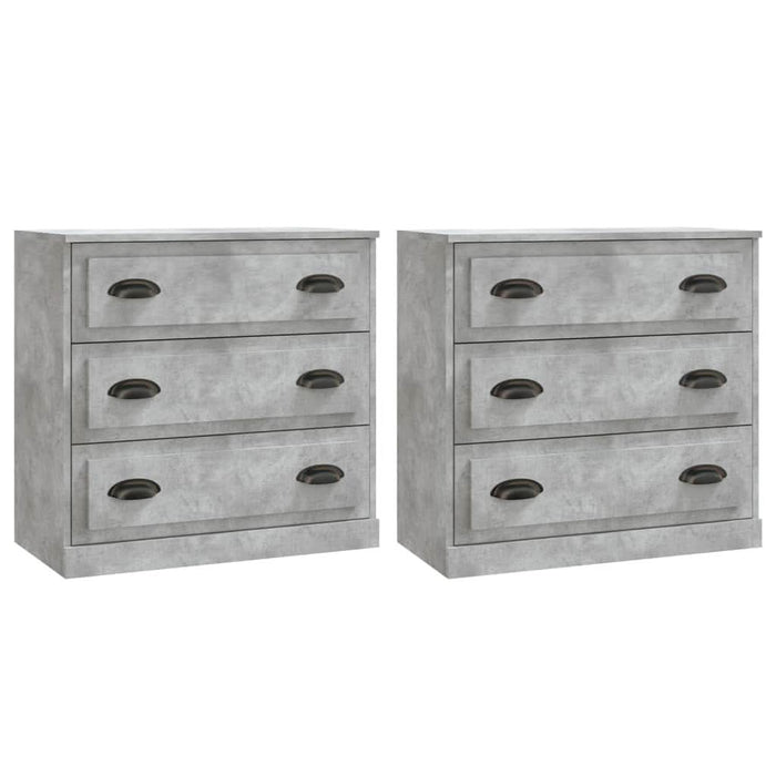 Servante, 2 piese, gri beton, lemn prelucrat - WALTI WALTI