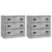 Servante, 2 piese, gri beton, lemn prelucrat - WALTI WALTI