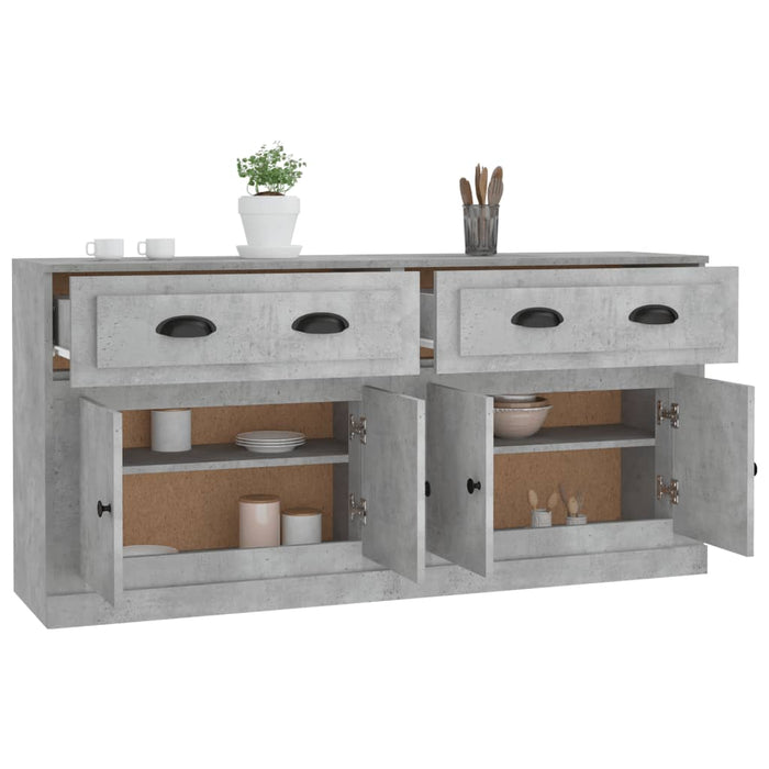 Servante, 2 piese, gri beton, lemn prelucrat - WALTI WALTI