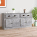 Servante, 2 piese, gri beton, lemn prelucrat - WALTI WALTI