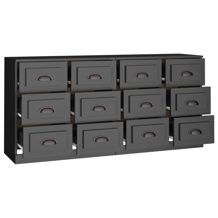 Servante, 2 piese, negru, lemn prelucrat WALTI