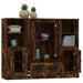 Dulapuri înalte, 3 buc., stejar fumuriu, lemn prelucrat - WALTI WALTI