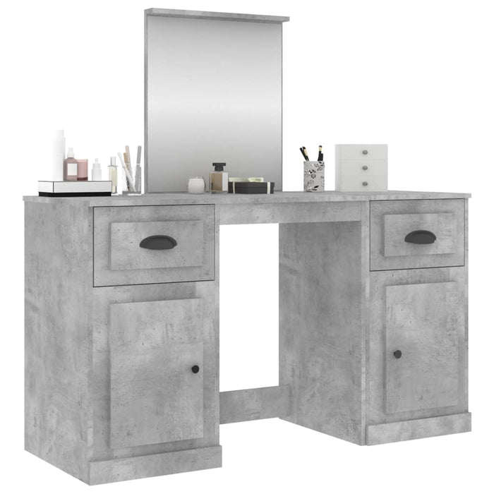 Masă de toaletă cu oglindă, gri beton, 130x50x132,5 cm - WALTI WALTI