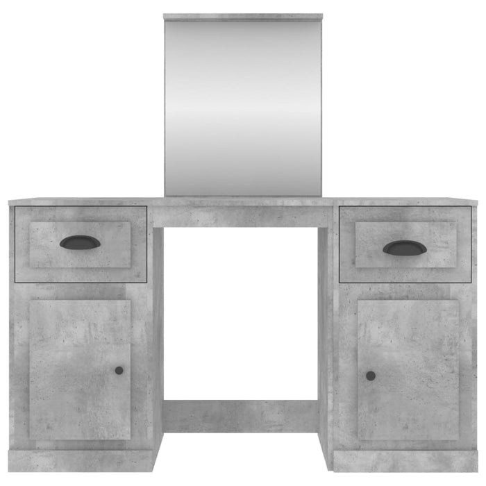 Masă de toaletă cu oglindă, gri beton, 130x50x132,5 cm - WALTI WALTI