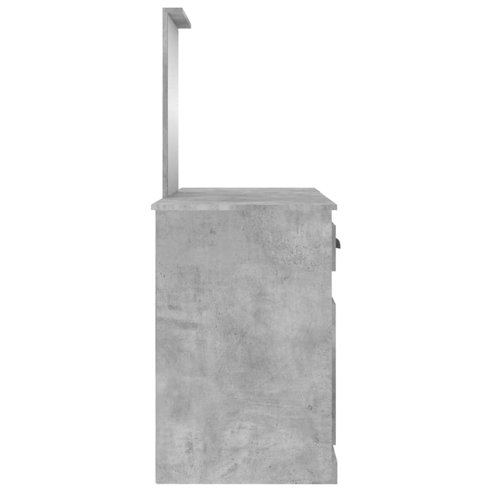 Masă de toaletă cu oglindă, gri beton, 130x50x132,5 cm - WALTI WALTI