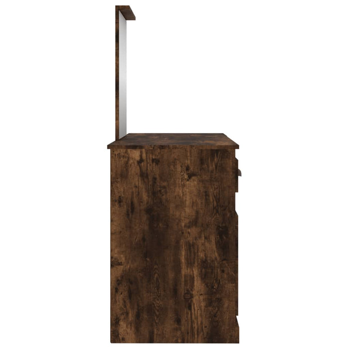 Masă de toaletă cu oglindă, stejar afumat, 130x50x132,5 cm - WALTI WALTI