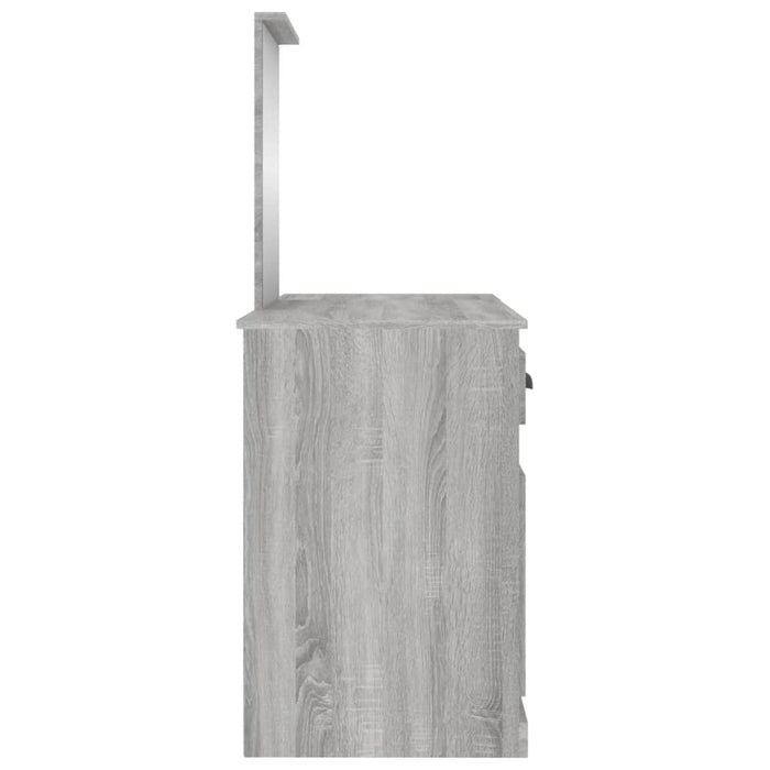 Masă de toaletă cu oglindă, sonoma gri, 130x50x132,5 cm - WALTI WALTI
