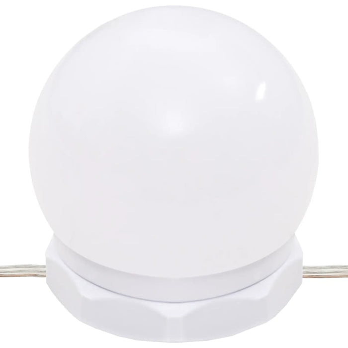 Masă de toaletă cu LED, alb extralucios, 130x50x132,5 cm WALTI