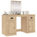 Masă de toaletă cu LED, stejar sonoma, 130x50x132,5 cm - WALTI WALTI