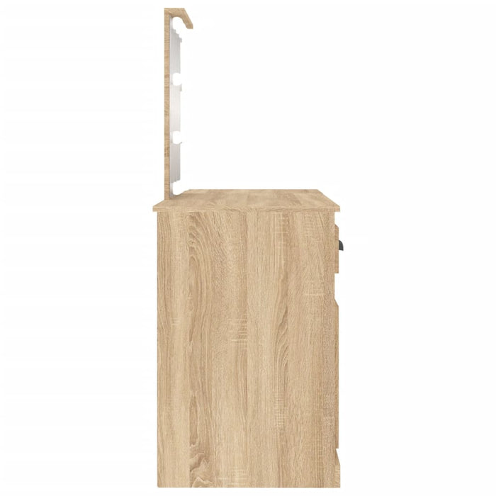 Masă de toaletă cu LED, stejar sonoma, 130x50x132,5 cm - WALTI WALTI