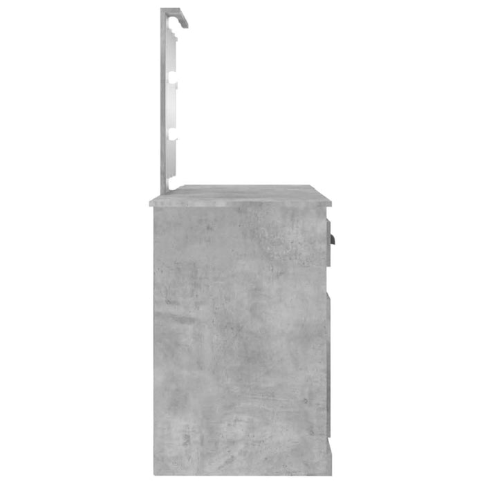 Masă de toaletă cu LED, gri beton, 130x50x132,5 cm - WALTI WALTI