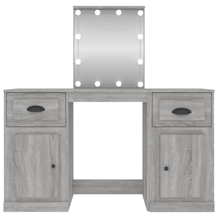 Masă de toaletă cu LED, sonoma gri, 130x50x132,5 cm - WALTI WALTI