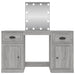 Masă de toaletă cu LED, sonoma gri, 130x50x132,5 cm - WALTI WALTI